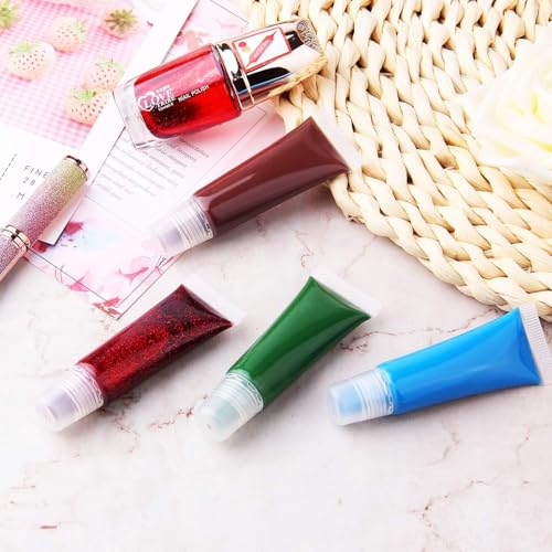 JIAKAI 10ml Mini Clear Refillable Empty Tubes Lip Gloss Balm Container，Soft Tubes Makeup Box，Shampoo Samples Empty Tubes with Screw Cover (20pcs) - Image 4