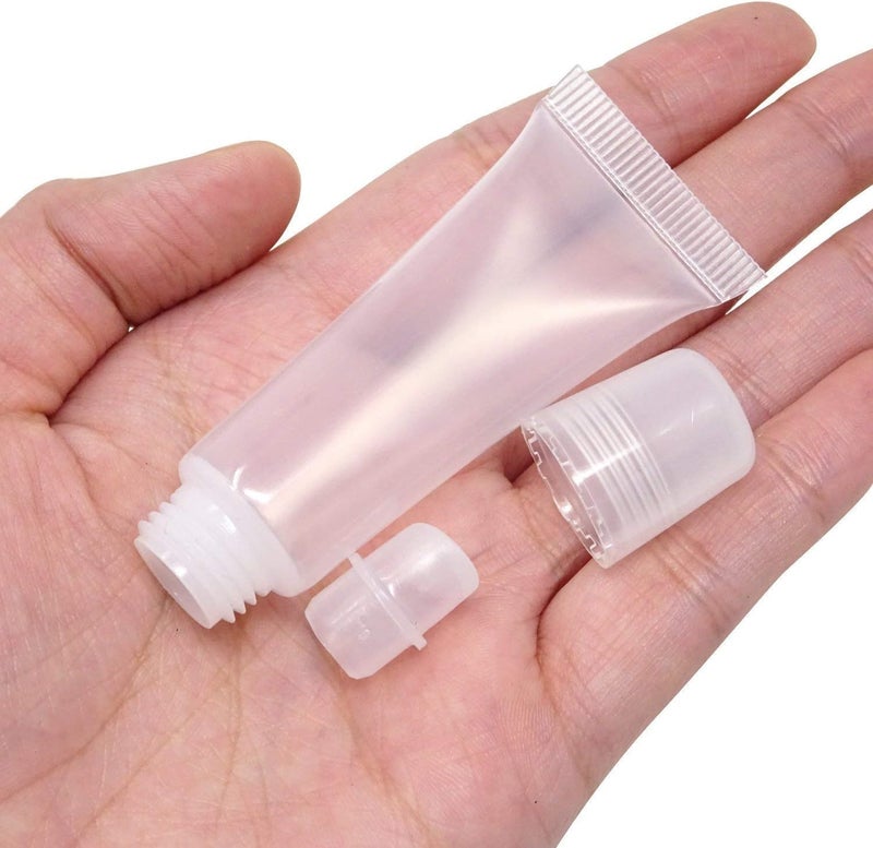 JIAKAI 10ml Mini Clear Refillable Empty Tubes Lip Gloss Balm Container，Soft Tubes Makeup Box，Shampoo Samples Empty Tubes with Screw Cover (20pcs) - Image 3
