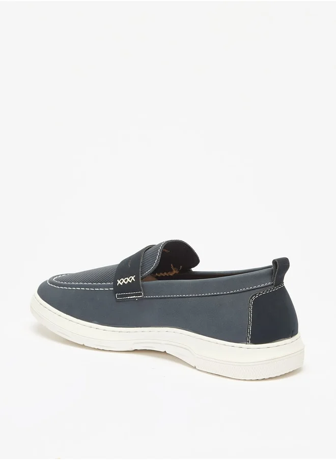 ال بي ال من شو اكسبرس Men's Textured Slip-On Loafers