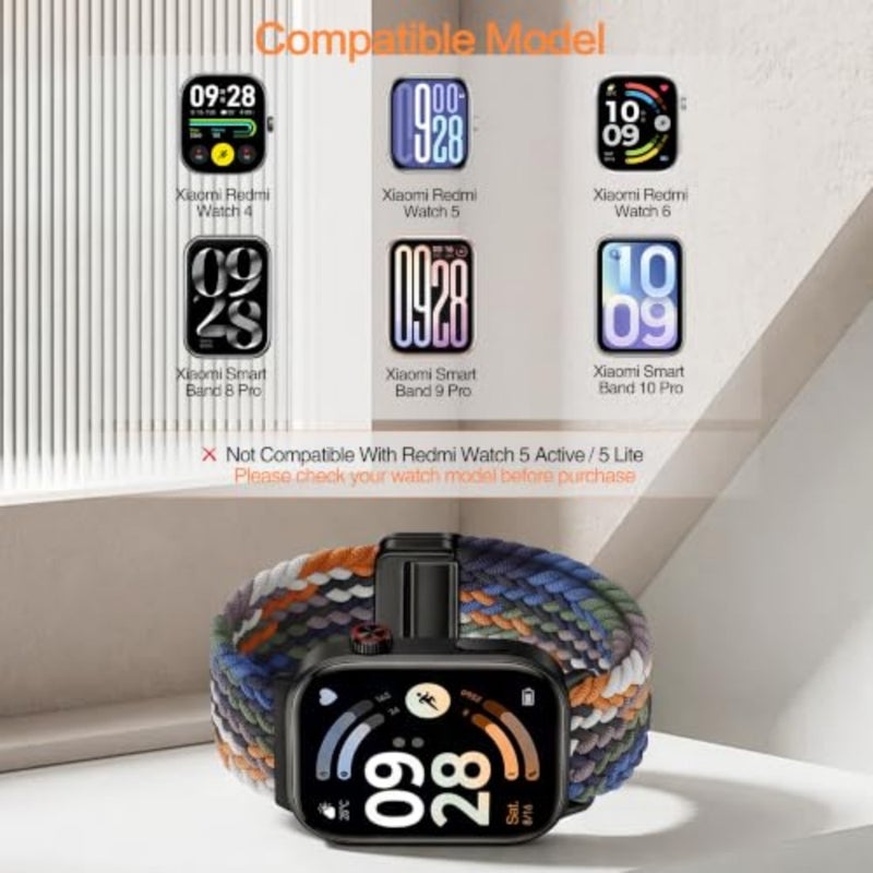 Nylon Strap Compatible with Redmi Watch 6/5/4, Compatible with XiaoMi Band 10 Pro/9 Pro/8 Pro for Men Women - Image 4