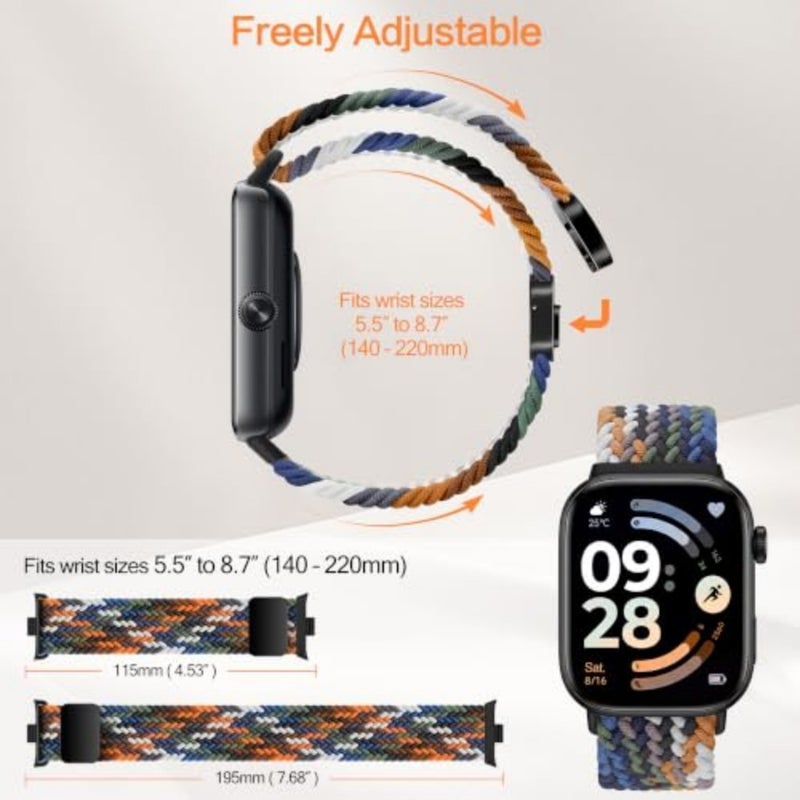 Nylon Strap Compatible with Redmi Watch 6/5/4, Compatible with XiaoMi Band 10 Pro/9 Pro/8 Pro for Men Women - Image 5