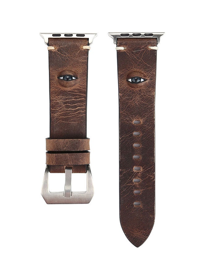 NIBEMINENT Leather Digital Watch Band For Apple Series 3/2/1 42Mm Dark Brown - Image 1