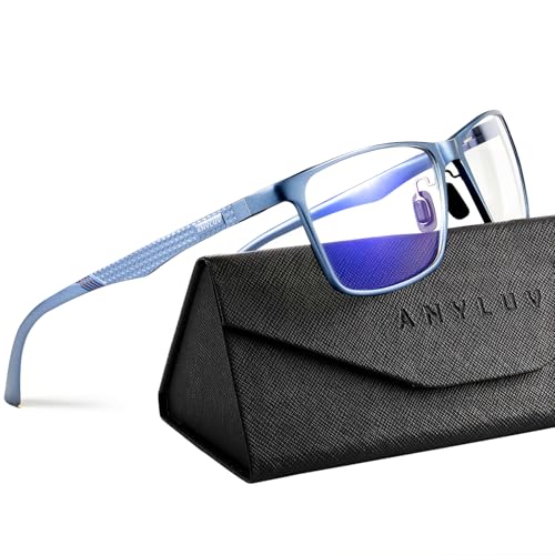 ANYLUV Blue Light Glasses Men/Women, Al-Mg Metal Computer Blue Light Blocking Glasses, Relieve Eyestrain and Eye Protection - Image 1