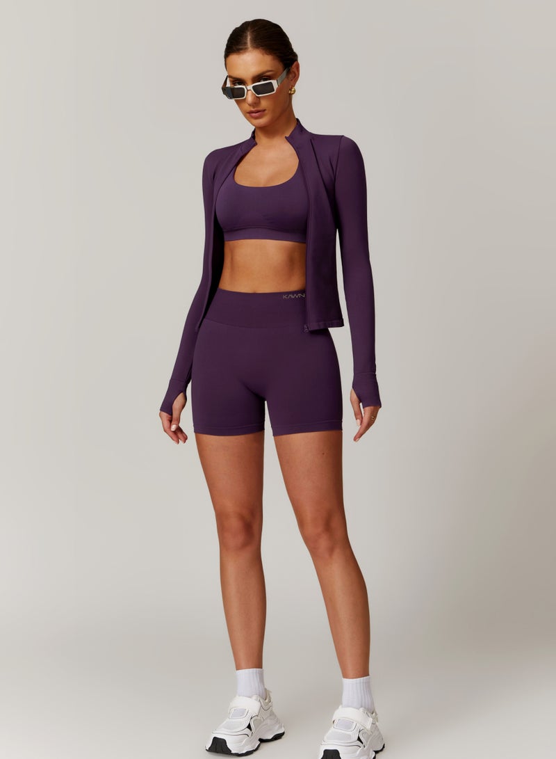 KAWN.YOGA Womens Fitted High-Neck Jacket - Image 2