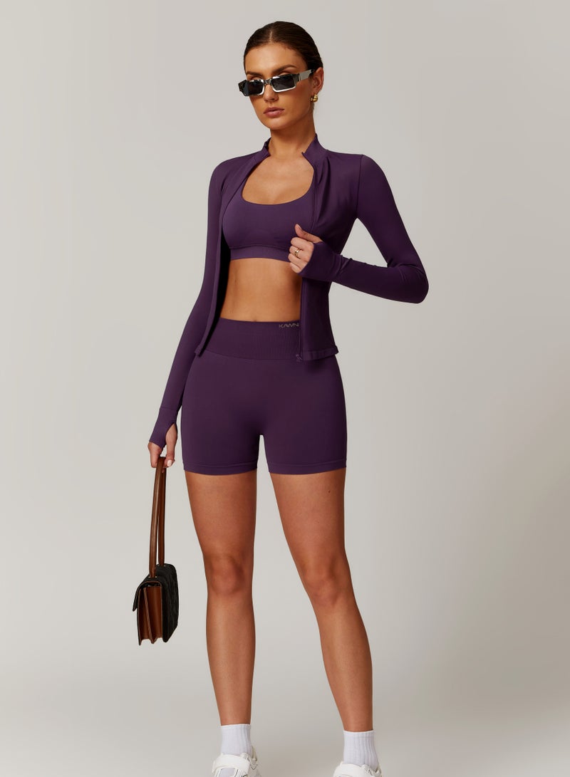 KAWN.YOGA Womens Fitted High-Neck Jacket - Image 3