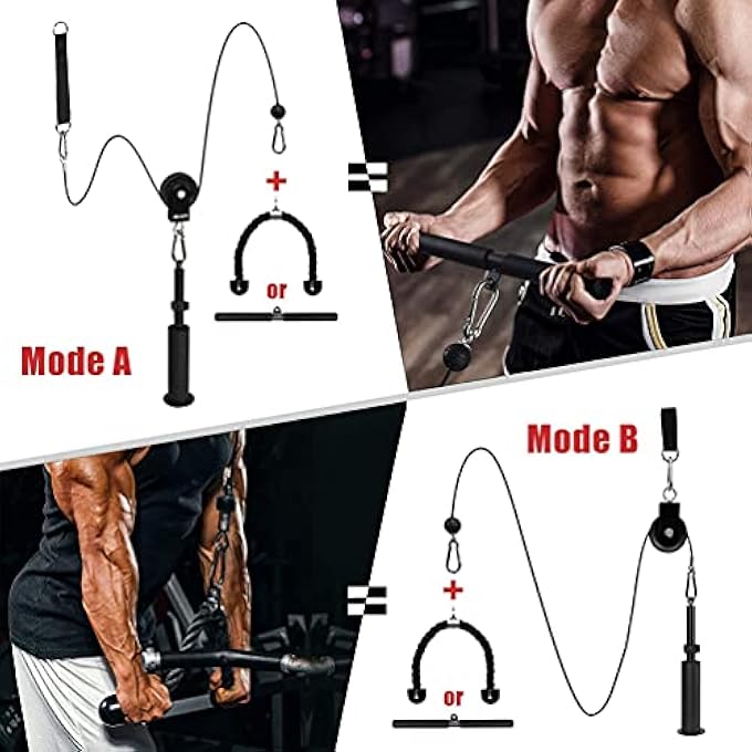 rayihni Fitness Lat And Lift Pulley System, Dual Cable Machine(1.8M And 2.3M) With Upgraded Loading Pin For Triceps Pull Down, Biceps Curl, Back, Forearm, Shoulder-Home Gym Equipment - Image 4