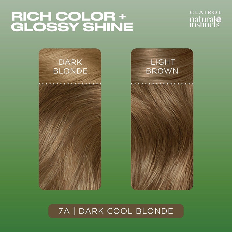 Clairol Natural Instincts Demi-Permanent Hair Dye, 7A Dark Cool Blonde Hair Color, Pack of 1 - Image 4