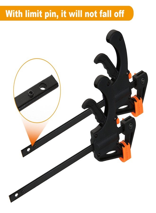 LISHINE 12 Pack 4 Inch Bar Clamps for Woodworking Quick Grip Clamps Trigger Clamp One Handed Ratchet Clamp, Mini Small Bar Clamps for Craft Wood Clamps for Gluing - Image 5