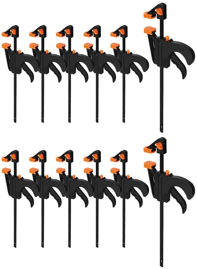 LISHINE 12 Pack 4 Inch Bar Clamps for Woodworking Quick Grip Clamps Trigger Clamp One Handed Ratchet Clamp, Mini Small Bar Clamps for Craft Wood Clamps for Gluing - Image 1
