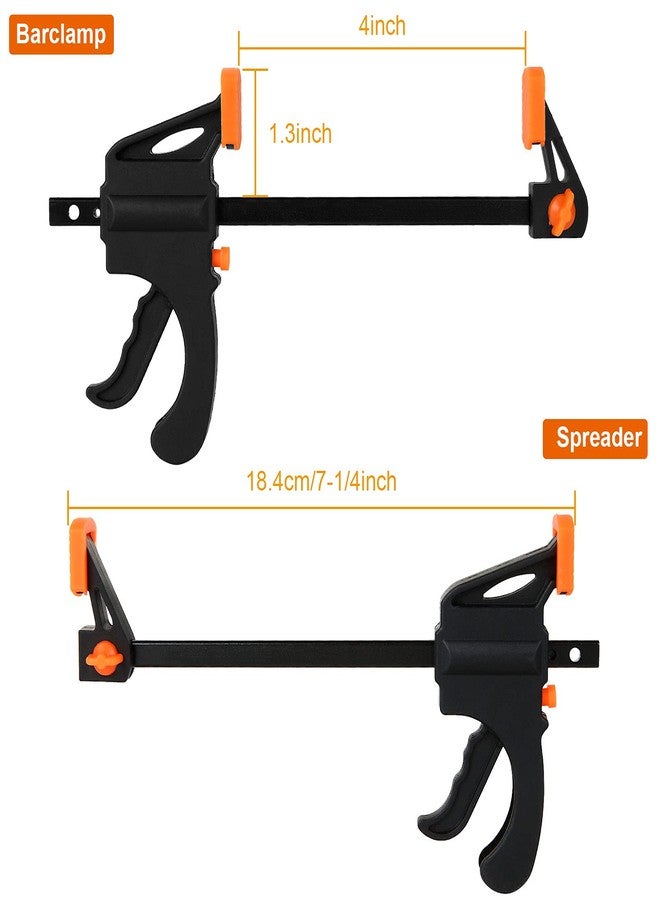 LISHINE 12 Pack 4 Inch Bar Clamps for Woodworking Quick Grip Clamps Trigger Clamp One Handed Ratchet Clamp, Mini Small Bar Clamps for Craft Wood Clamps for Gluing - Image 2
