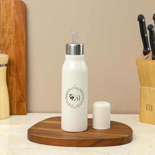 anantam homes Stainless Steel Oil Dispenser 750 ML Bottle Leakproof | Oil Nozzle Dropper | Cooking Oil Bottle For Home, Kitchen, Cooking, Café, Restaurant(BEIGE) - Image 2
