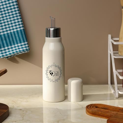 anantam homes Stainless Steel Oil Dispenser 750 ML Bottle Leakproof | Oil Nozzle Dropper | Cooking Oil Bottle For Home, Kitchen, Cooking, Café, Restaurant(BEIGE) - Image 4
