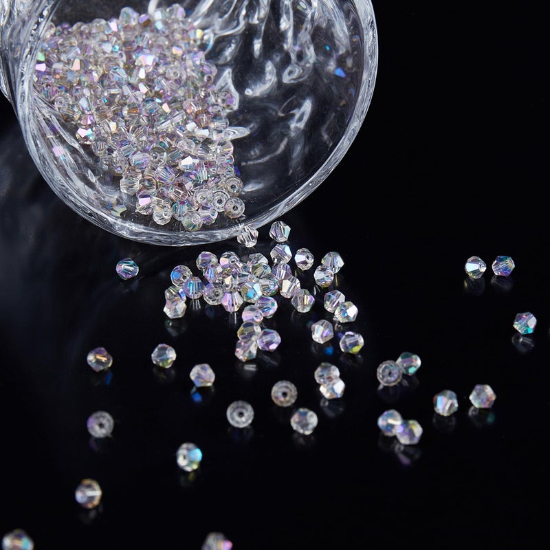 Laopottbeads 1100Pcs 4Mm Bicone Crystal Glass Beads For Jewelry Making  Sparkling Mini Beads For Suncatchers  Diy Bracelets & Craft Projects (Ab Phantom Purple) - Image 2