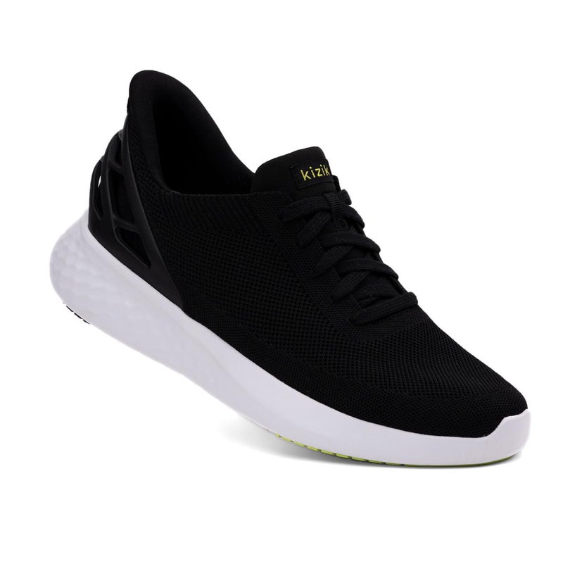 Kizik Slip On Sneakers: Athens - Comfortable All-Day Wear, Hands Free Convenience, Breathable Knit Top, Mens & Womens Walking Shoes with Arch Support - Black,M7.5 / W9 - Image 1