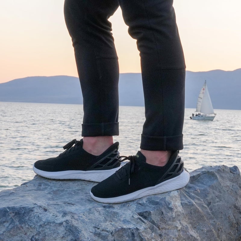 Kizik Slip On Sneakers: Athens - Comfortable All-Day Wear, Hands Free Convenience, Breathable Knit Top, Mens & Womens Walking Shoes with Arch Support - Black,M7.5 / W9 - Image 2