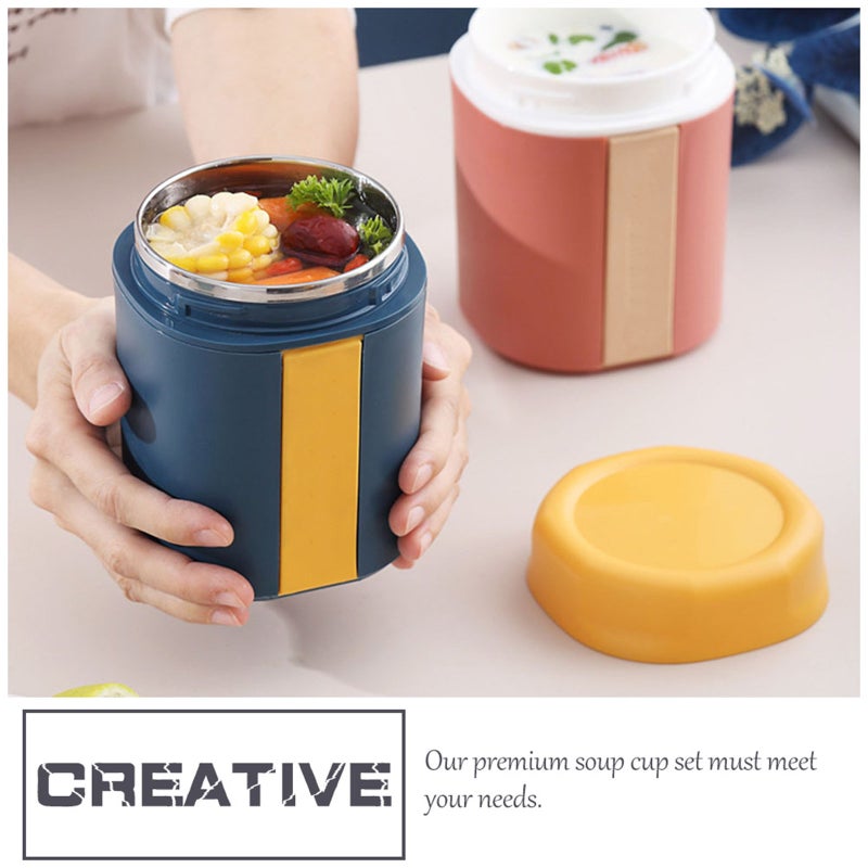 2 Sets of Cereal Cup Multiuse Breakfast Cup Portable Cup with Spoon - Image 5