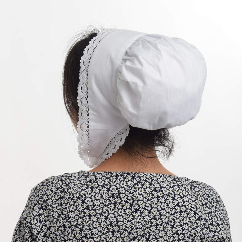 GRACEART Peasant Amish Hat Prairie Cap Women Girls Pioneer Colonial Bonnet 100% Cotton - Image 4