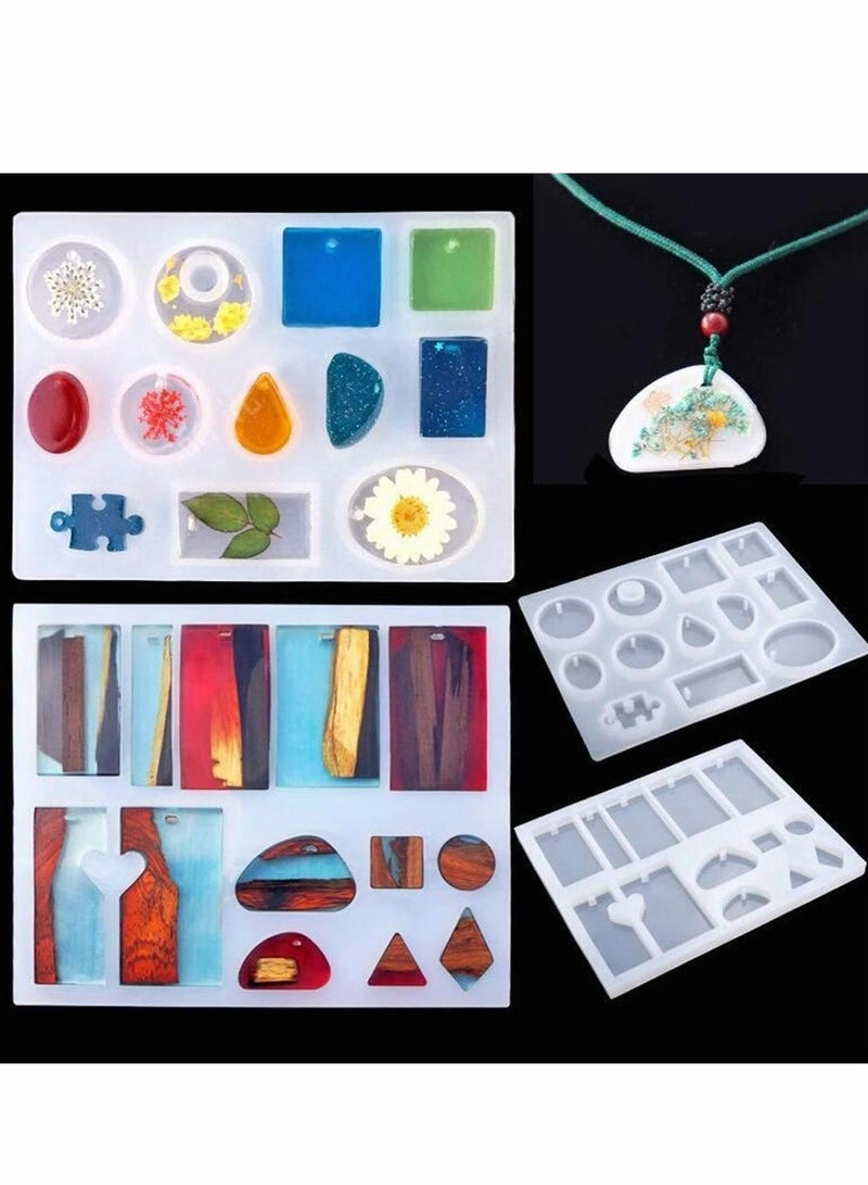 Excefore Handmade Crystal Glue Mold Set 83 Pcs Silicone Resin Kits Epoxy Resin Moulds for Jewelry Earrings Necklace Bracelet Nail Art Stencils Handmade Craft  - Image 5