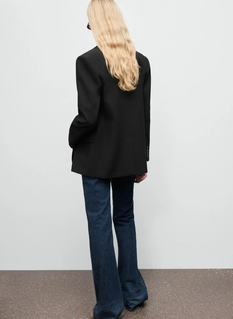 MANGO Straight jacket with flap pockets