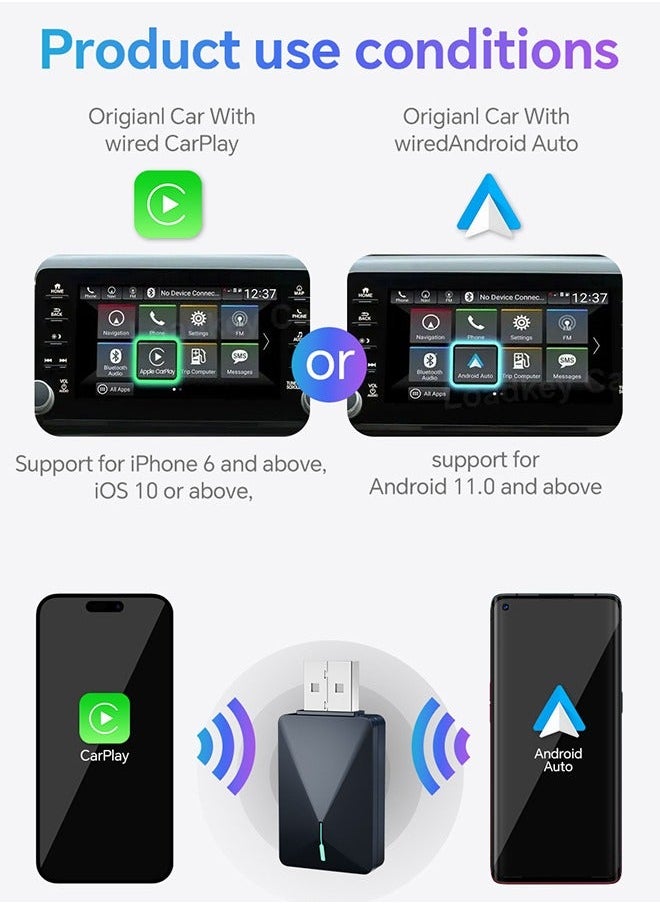 Generic - 2024 New For Wireless CarPlay Android Car Adapter Plug and Play Smart Mini Box WiFi Quick Connect Bluetooth - Image 1