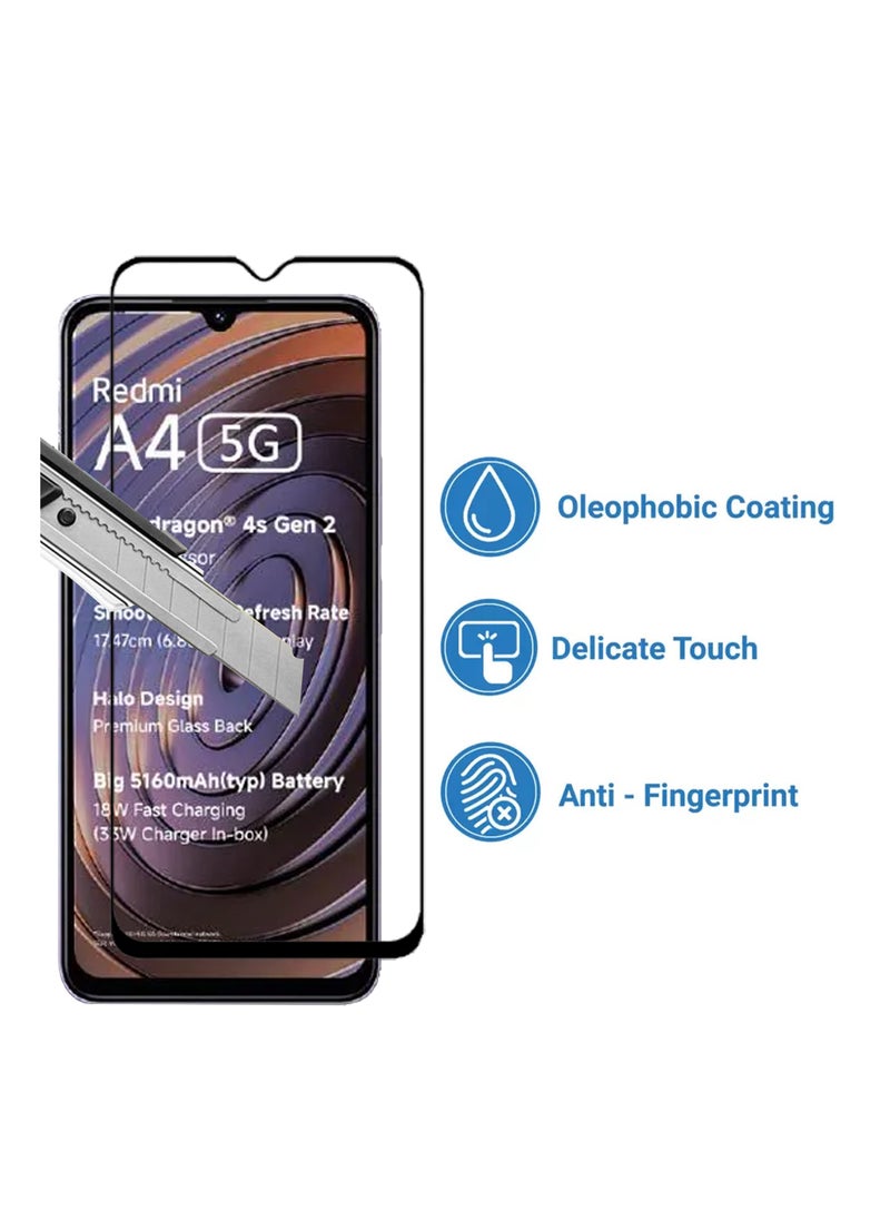 Generic - 2 Pieces of Xiaomi Redmi A4 Screen Protector – Edge to Edge Tempered Glass Screen Protector, High Transparency, Delicate Touch, Smooth Arc Edges, Easy Installation - Image 1