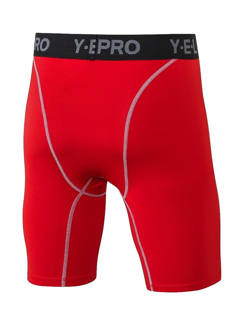 Loquat - Men Quick Dry Breathable Elastic Shorts Red - Image 1