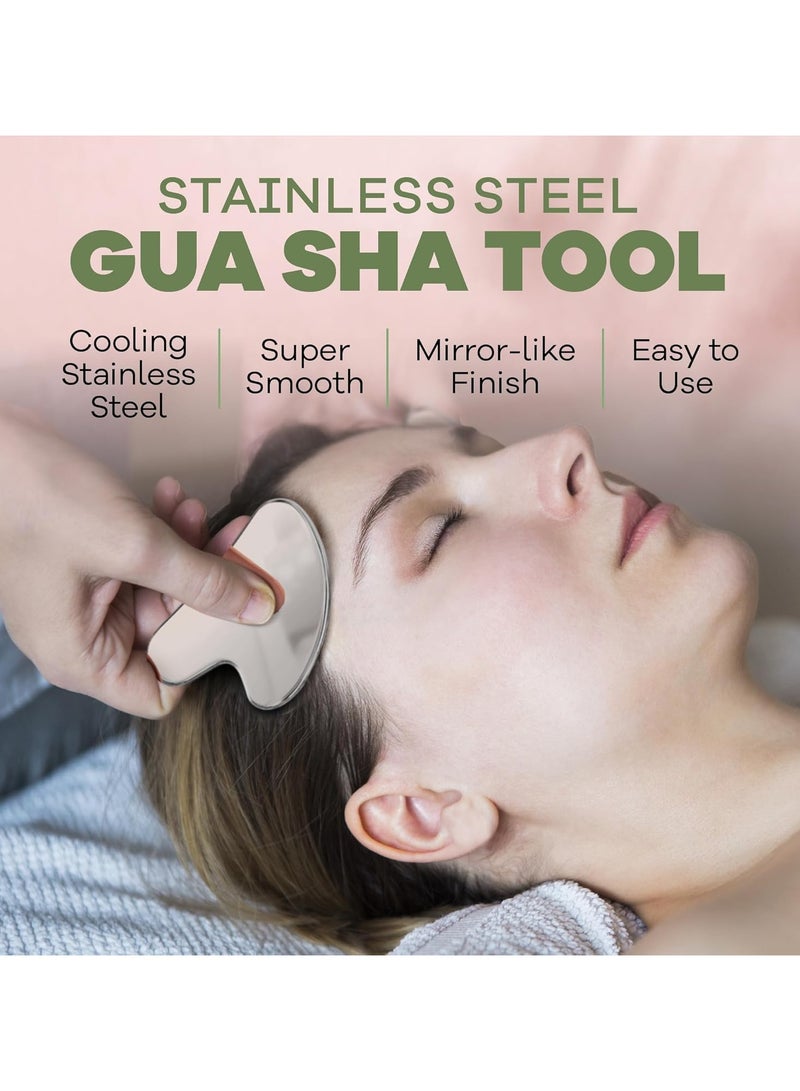 إسكدنيا جوا شا من الفولاذ المقاوم للصدأ - معدن، أدوات جوا شا للوجه من الفولاذ المقاوم للصدأ، تقليل الانتفاخ، التصريف اللمفاوي، شد الوجه، أداة متينة من الفولاذ المقاوم للصدأ جوا شا - Image 4