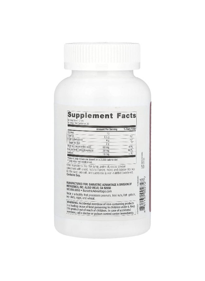 Bariatric Advantage - Bariatric Advantage, Chewy Bite Iron with Vitamin C, Chocolate Raspberry, 30 Soft Chews - Image 1