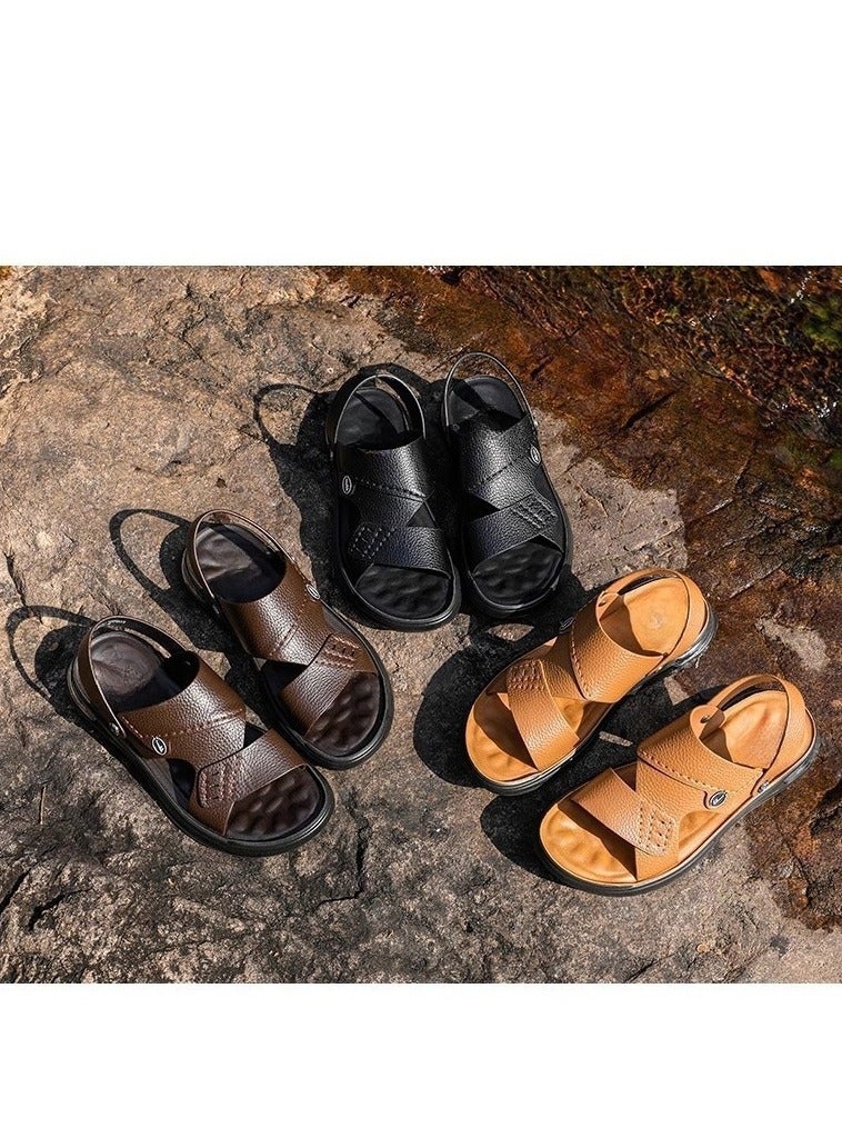 Warrior New Fashionable Leather Men's Business Slippers - Image 2