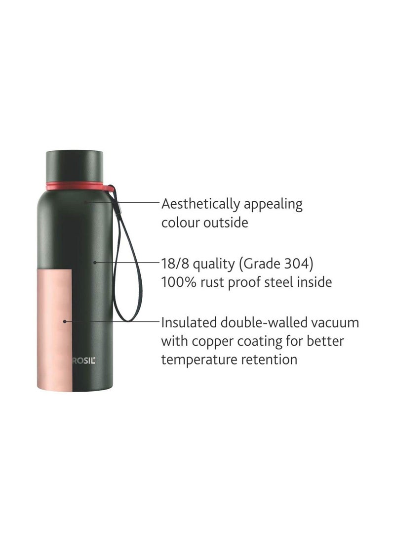 BOROSIL Borosil Hydra Trek 850 ml Stainless Steel Water Bottle | Double Wall Vacuum Insulated Flask, Green | 20 Hours Hot & 24 Hours Cold | Ideal for Personal & Corporate Gifting | 1 Year Warranty  - Image 2