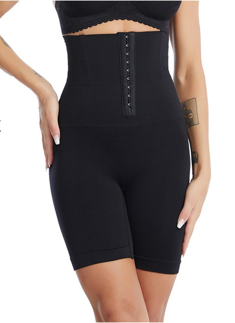 Loquat - Womens Body Shaper Tummy Control Buckled Underwear Boxer Briefs Solid Color Slim High Waist Hip Lift Shapewear Underpants Black - Image 1