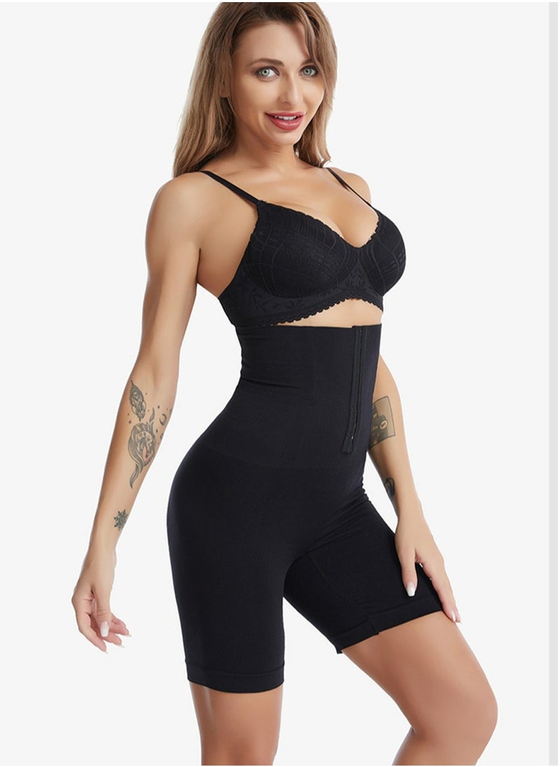 Loquat - Womens Body Shaper Tummy Control Buckled Underwear Boxer Briefs Solid Color Slim High Waist Hip Lift Shapewear Underpants Black - Image 1
