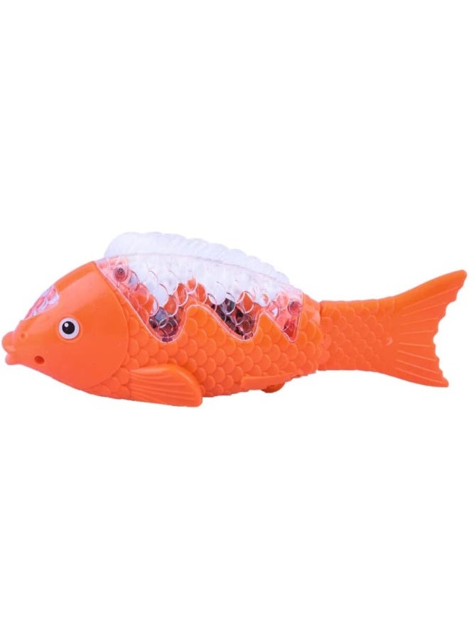 TOY GARDEN Baby Fish Rolling Toy with Lights – Colorful Moving Fish Toy on Wheels for Toddlers, Small Size, Light-Up Fun - Image 1