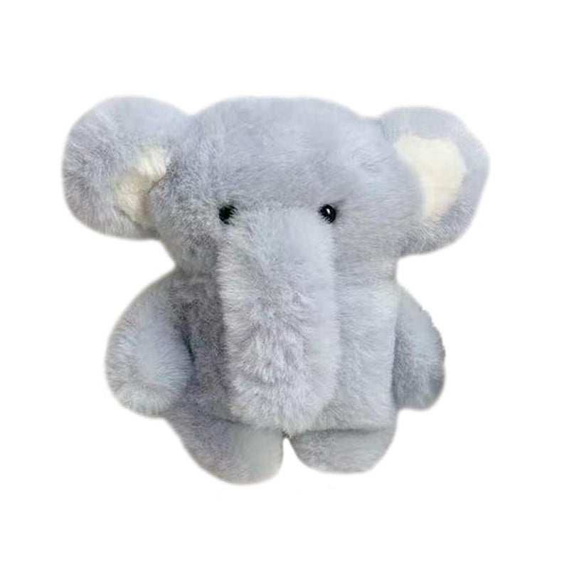QoKcoahn Cute Cartoon Plush Case for AirPods 4 4rd Generation Case,3D Kawaii Fluffy Blue Elephant Soft Silicone Cover with Keychain Cool Funny Boys Girls Women for AirPods 4 - Image 1