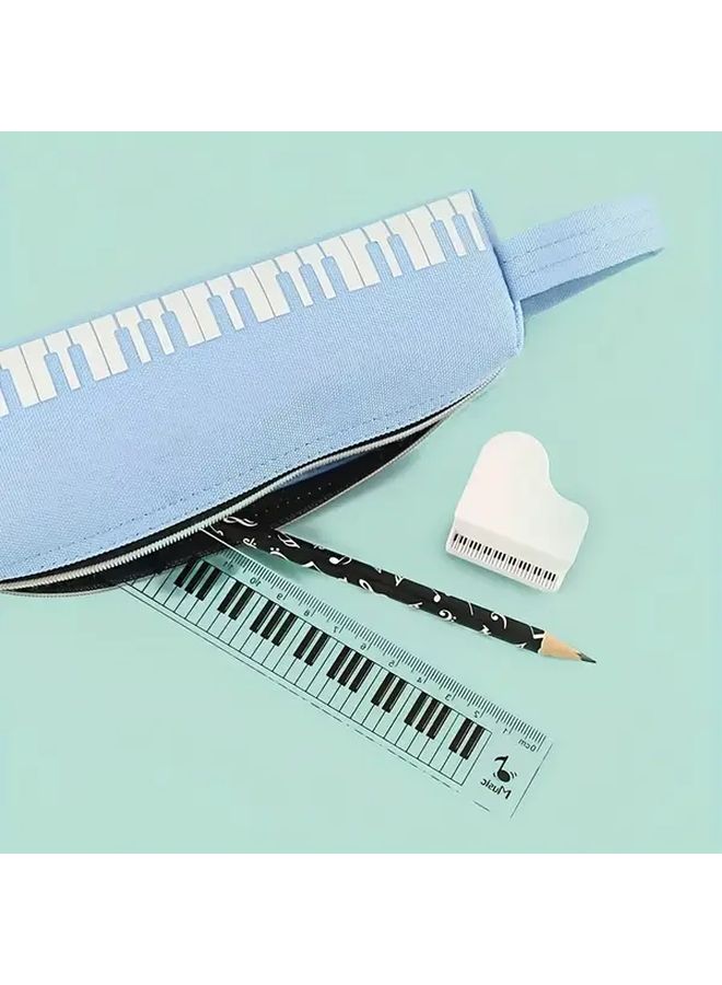 Black Transparent Piano Key Ruler 5 9 Inch Acrylic Measuring Tool With Musical Notes Durable Learning Stationery For Students And Professionals - Image 2