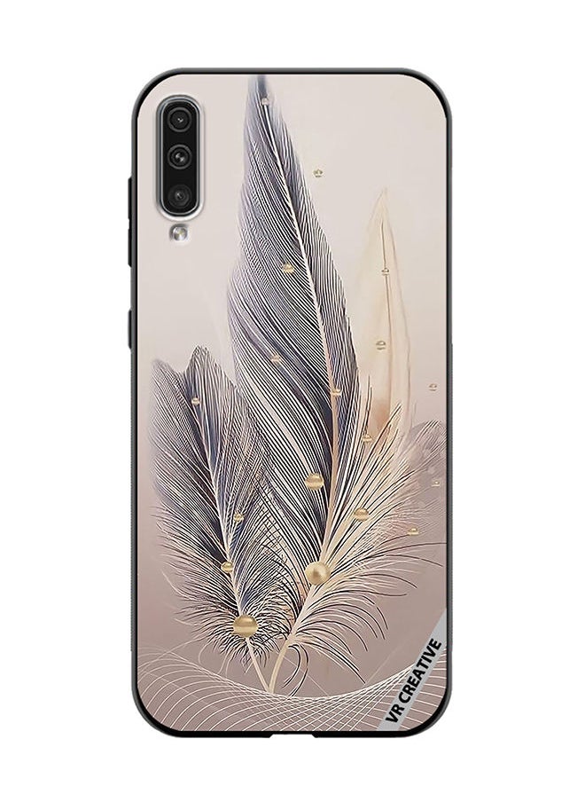 VR CREATIVE Protective Case Cover For Samsung Galaxy A70/A70s Feather Leaf Art Design Multicolour  - Image 1