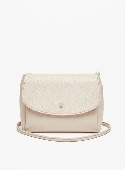 Flora Bella By Shoexpress Women's Textured Crossbody Bag with Button Closure