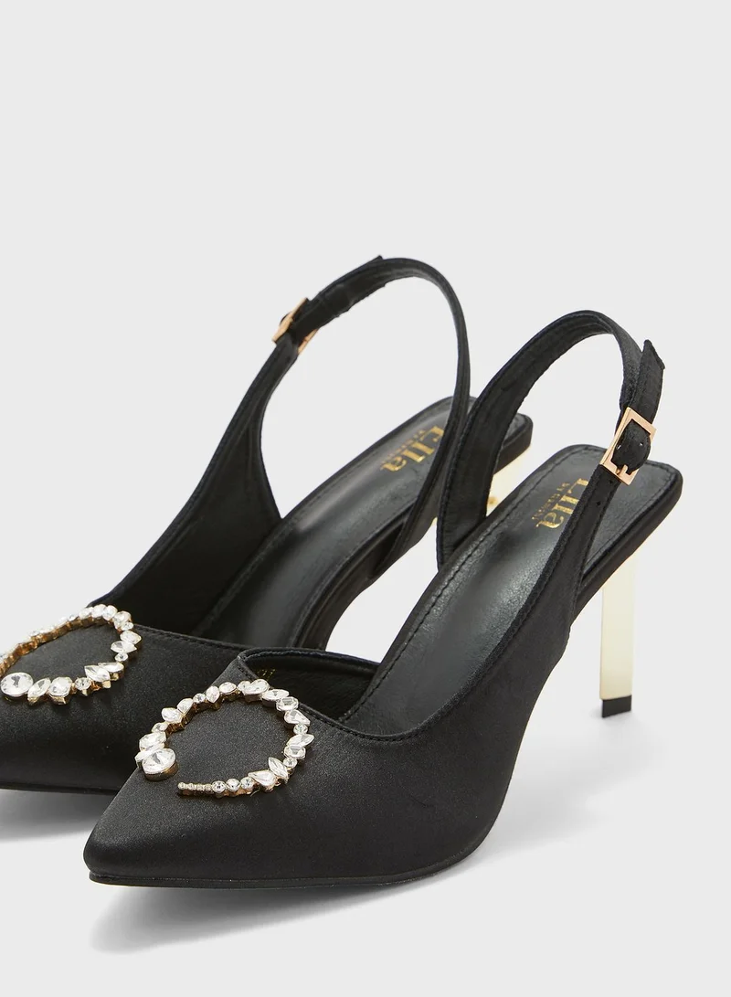 Ella Limited Edition Pointed-Toe Pumps With Crystal Buckle