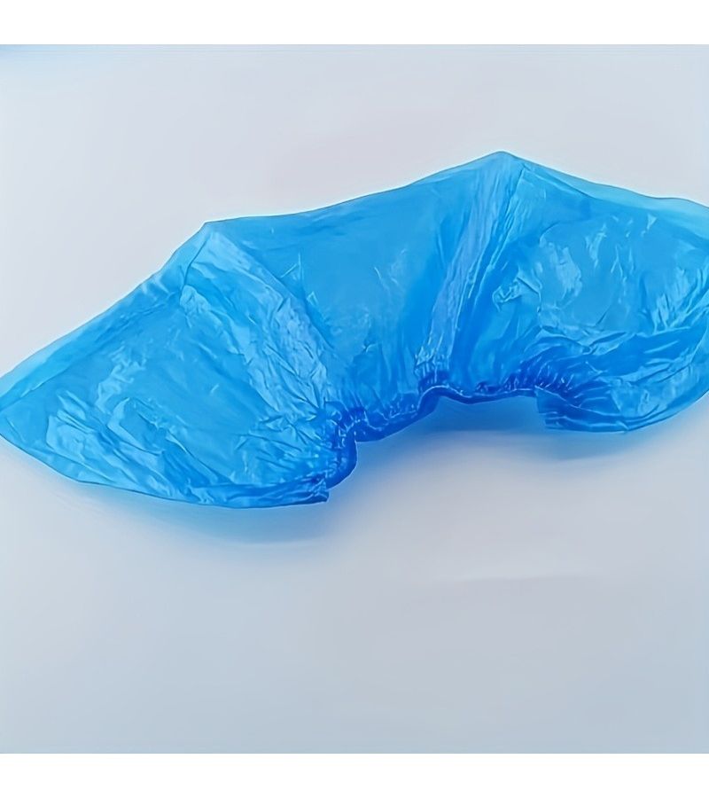 39 Pcs Blue Disposable Shoe Covers Durable Plastic Texture Elastic Entry Design For Hospital Home Office Use - Image 3