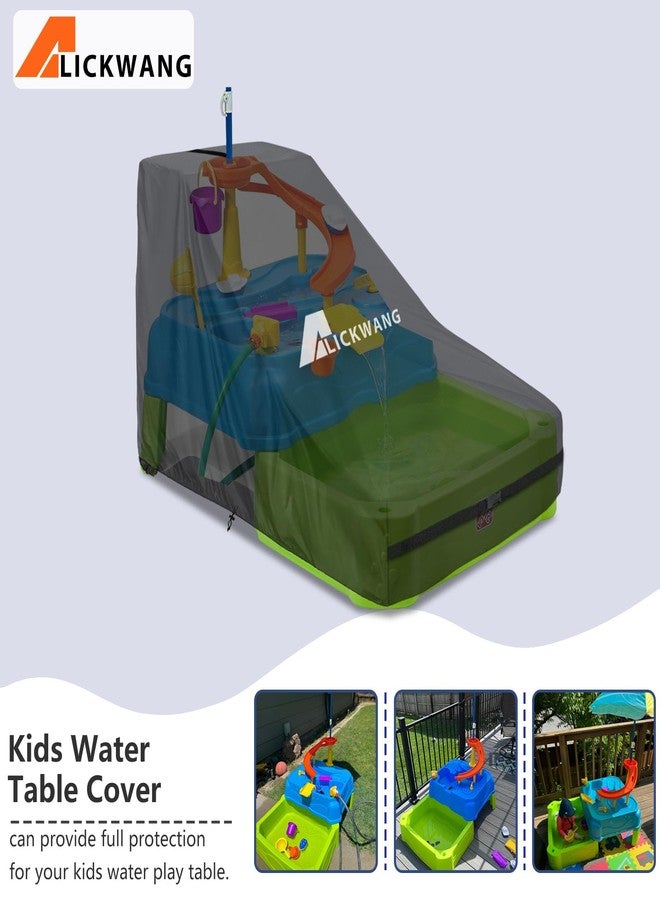 Alickwang Kids Water Table Cover for Step 2 Waterpark Wonders Two-Tier Kids Water Table,Outdoor Heavy Duty 600D Waterproof Water Table Cover - Image 2