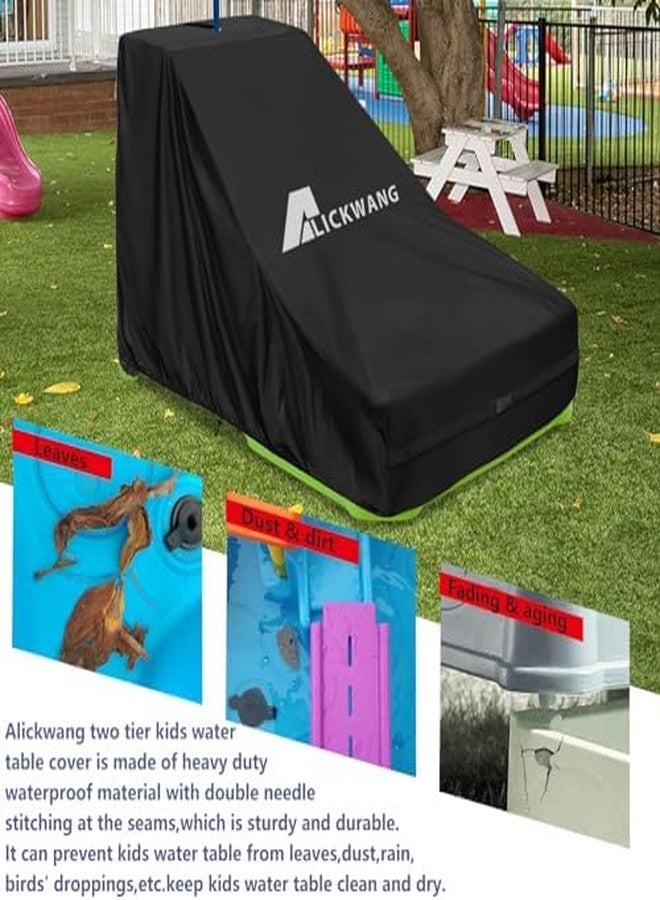 Alickwang Kids Water Table Cover for Step 2 Waterpark Wonders Two-Tier Kids Water Table,Outdoor Heavy Duty 600D Waterproof Water Table Cover - Image 5