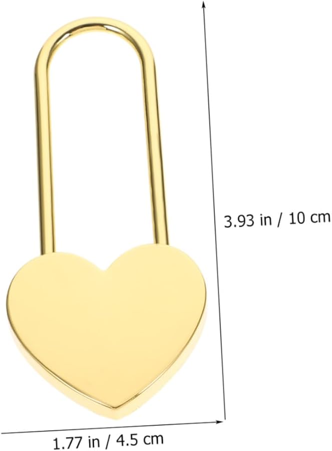 Operitacx 2 Mini Heart Padlocks with Keys for Luggage Diary Jewelry Box Travel Suitcase Gym Locker Gold - Image 4