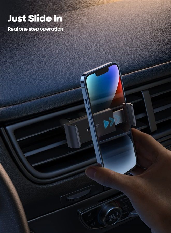 Lamicall Car Vent Phone Mount - Air Vent Clip Holder, Universal Stand Hands Free Cradle Compatible with Cell Phone 14 13 12 Mini 11 Pro Xs Max Xr X 8 7 6 6s Plus SE Smartphones Black - Image 2