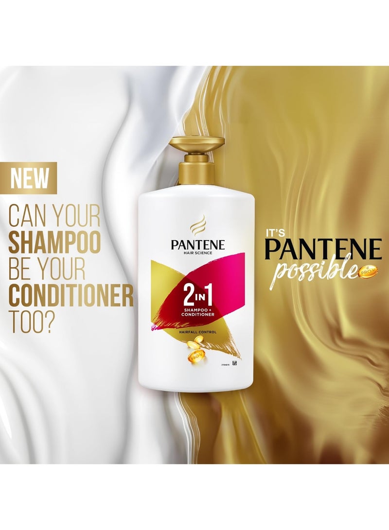 Pantene Advanced Hairfall Solution, 2in1 Anti-Hairfall Shampoo & Conditioner for Women, 1L - Image 5