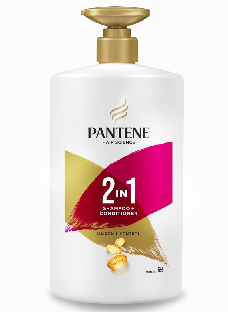 Pantene Advanced Hairfall Solution, 2in1 Anti-Hairfall Shampoo & Conditioner for Women, 1L - Image 1