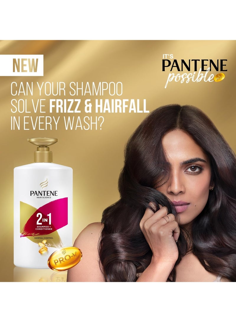 Pantene Advanced Hairfall Solution, 2in1 Anti-Hairfall Shampoo & Conditioner for Women, 1L - Image 4