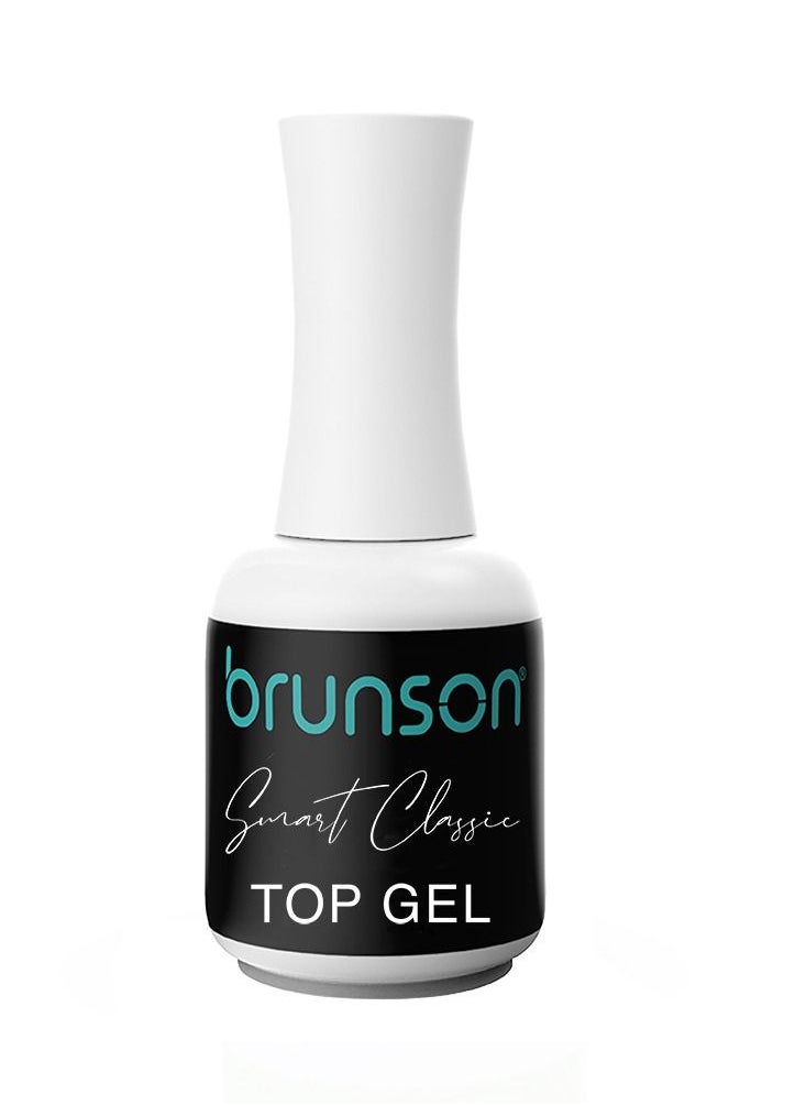 brunson Gel Nail Polish Top Gel Polish 15ml Top Coat for Nails Long Lasting Gel Polish Top Coat Gel for Chip Free Shine Strengthens Weak Brittle Nails Promotes Nail Health Soak Off UV Gel 