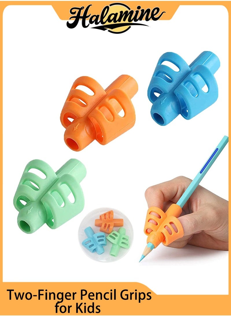 Halamine 3-Pack Ergonomic Pencil Grips for Kids 2-4 Years，Writing Aid Tool for Toddlers and Preschoolers ， Improve Handwriting Skills (Colorful，Safe)，Preschool Learning  - Image 1