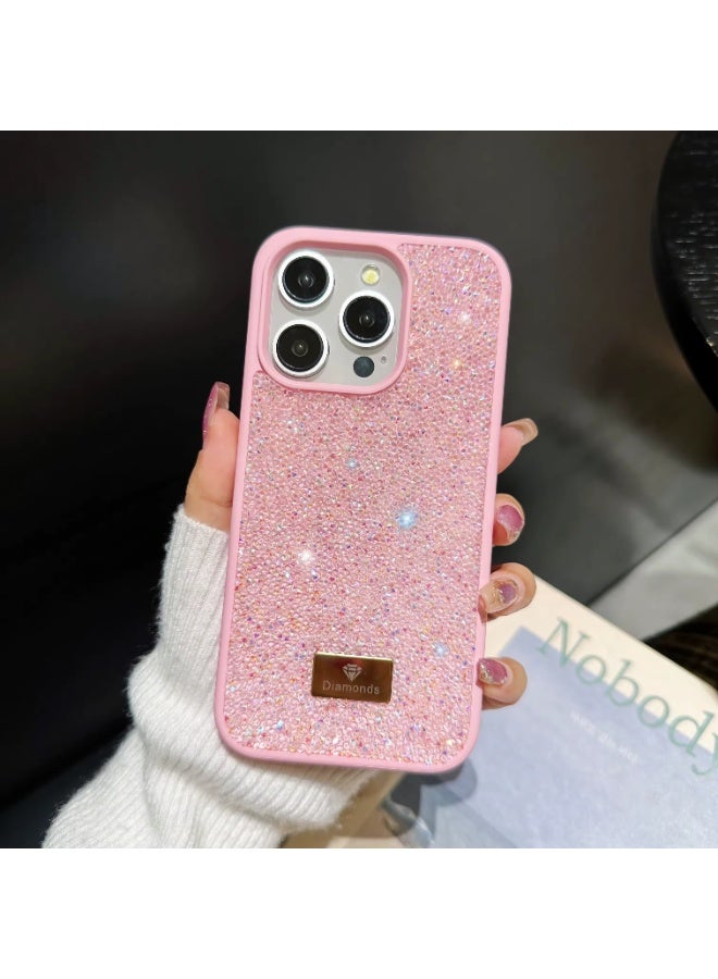 Raxoom Case for iPhone 15 Pro Max Glitter Sparkle Bling Shiny PU Leather Ultra-Thin Drop-Proof and Shock-Proof Protective case(PINK) - Image 1