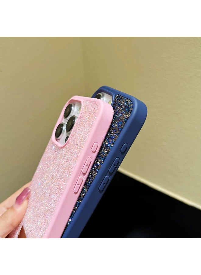 Raxoom Case for iPhone 15 Pro Max Glitter Sparkle Bling Shiny PU Leather Ultra-Thin Drop-Proof and Shock-Proof Protective case(PINK) - Image 2